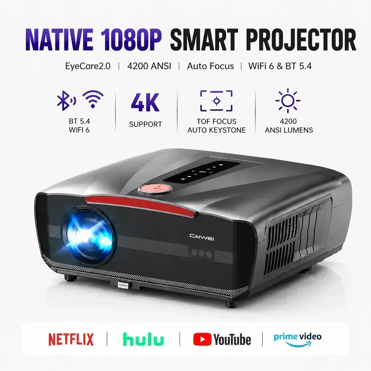 Netflix Home Cinema - Netflix Certified 4K Smart Projector Native