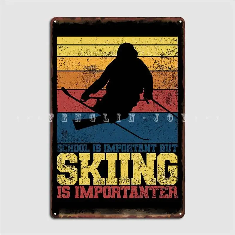 Home Cinema Wall Design - Skiing Poster Metal Plaque Plaques Club