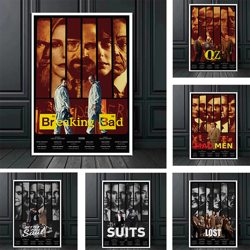 Vintage Home Cinema - Vintage Classic Film High-end Posters Set