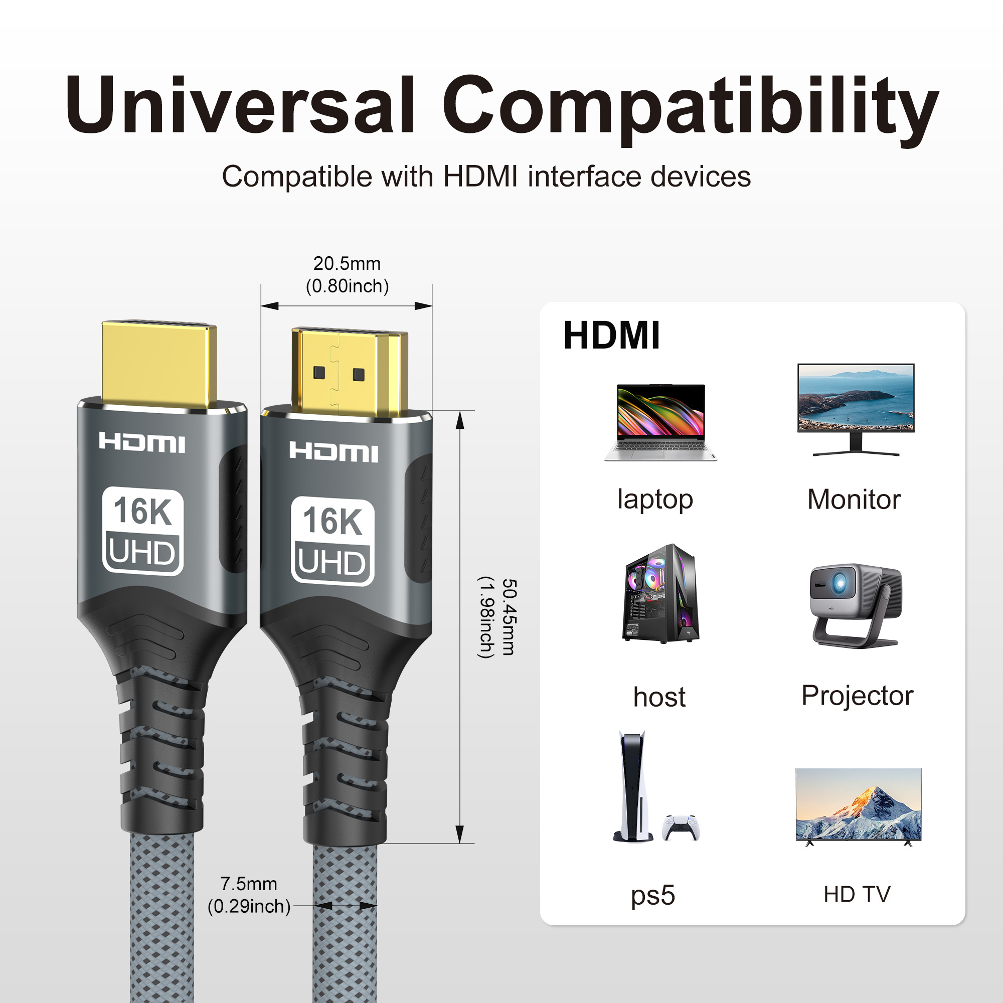 16K HDMI 2.2 Cable 96Gbps 8K@1 - Home Cinema Gaming のレビューと価格