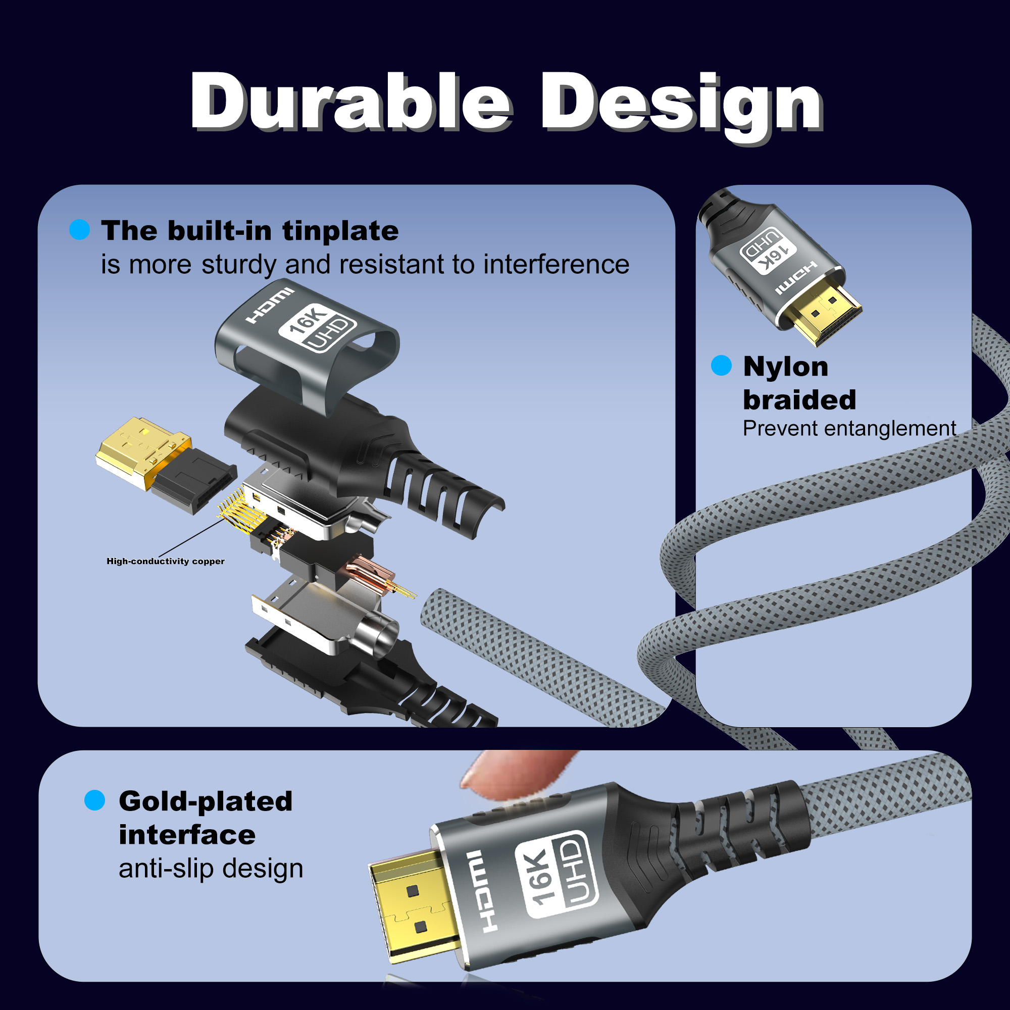 16K HDMI 2.2 Cable 96Gbps 8K@1 - Home Cinema Gaming のレビューと価格