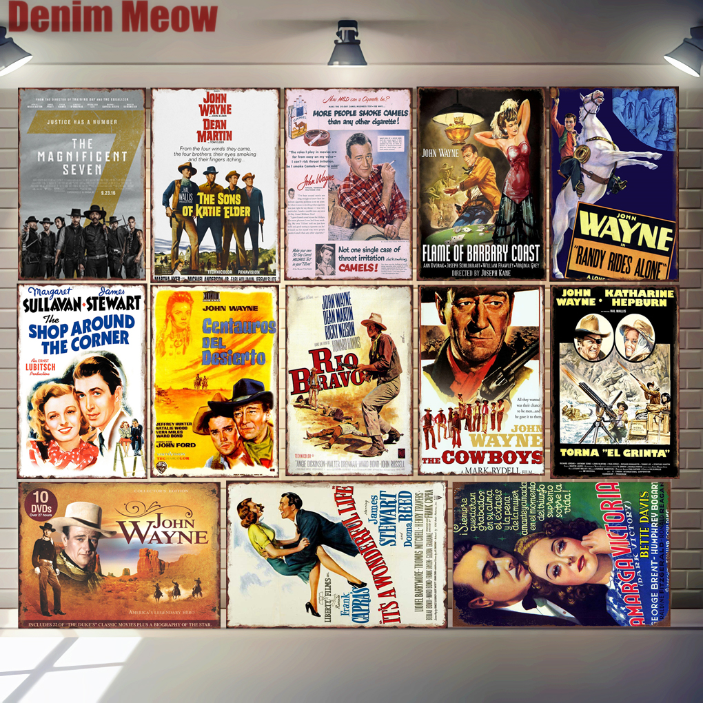 John Wayne Retro Metal Tin Sig - Vintage Home Cinema のレビューと価格