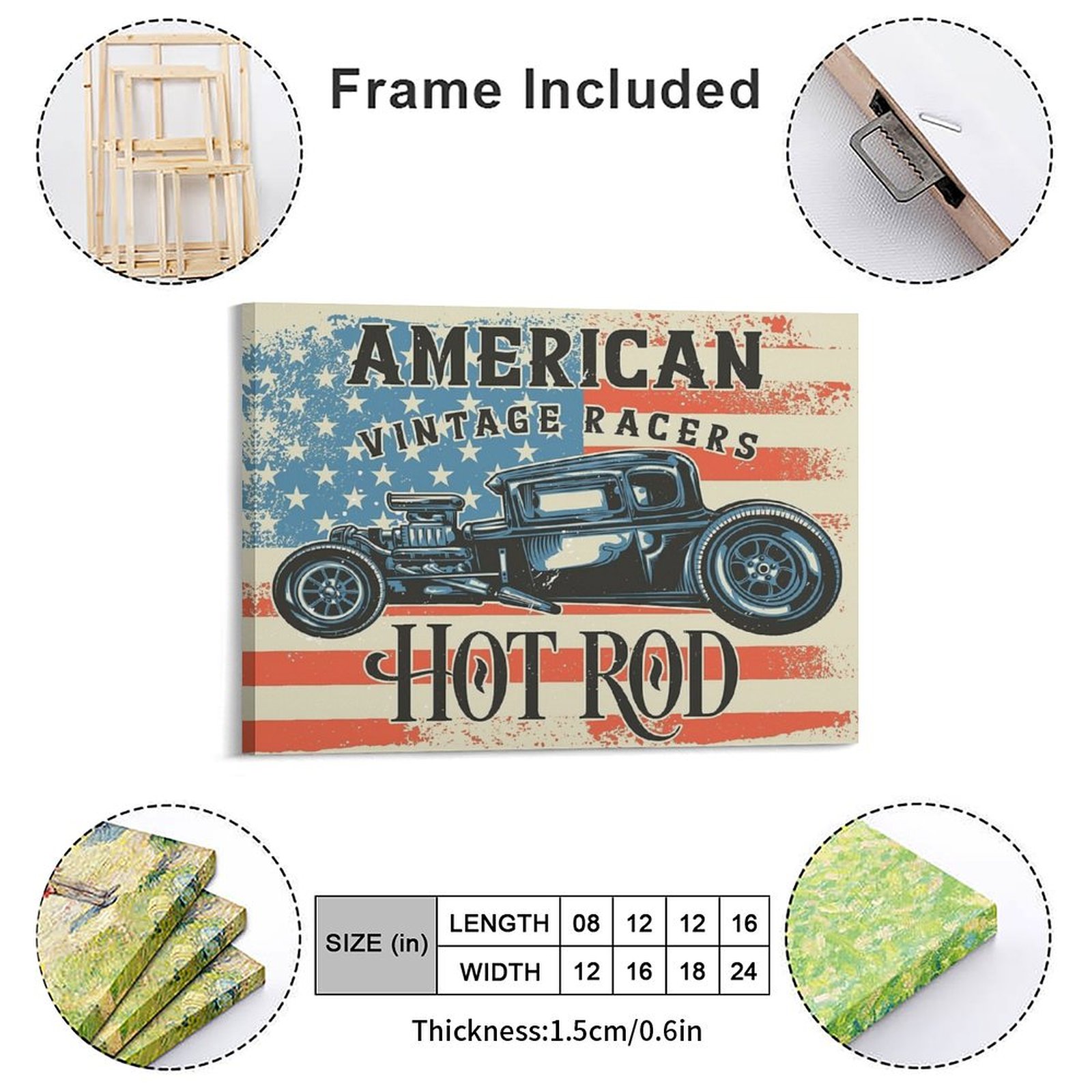 American Hot Rod Canvas Painti - Home Cinema Wall Design のレビューと価格