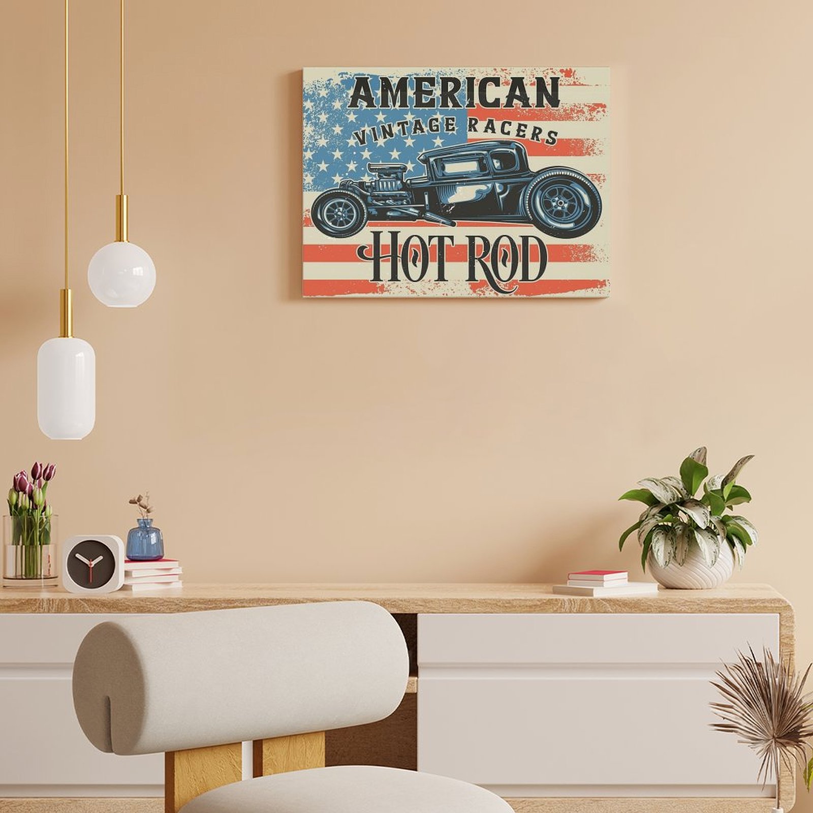 American Hot Rod Canvas Painti - Home Cinema Wall Design のレビューと価格
