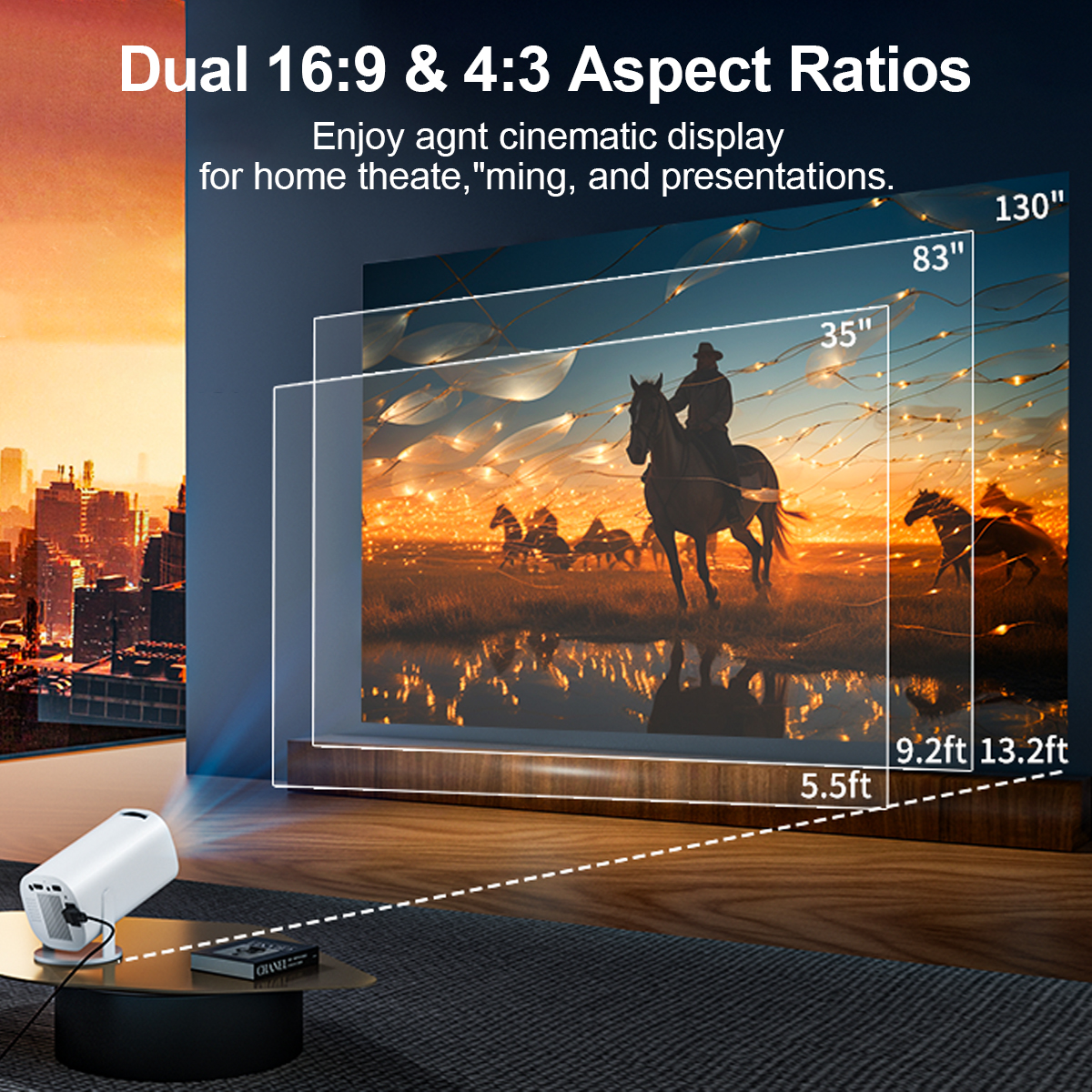 Mini Projector with WiFi & Blu - Home Cinema Gaming のレビューと価格