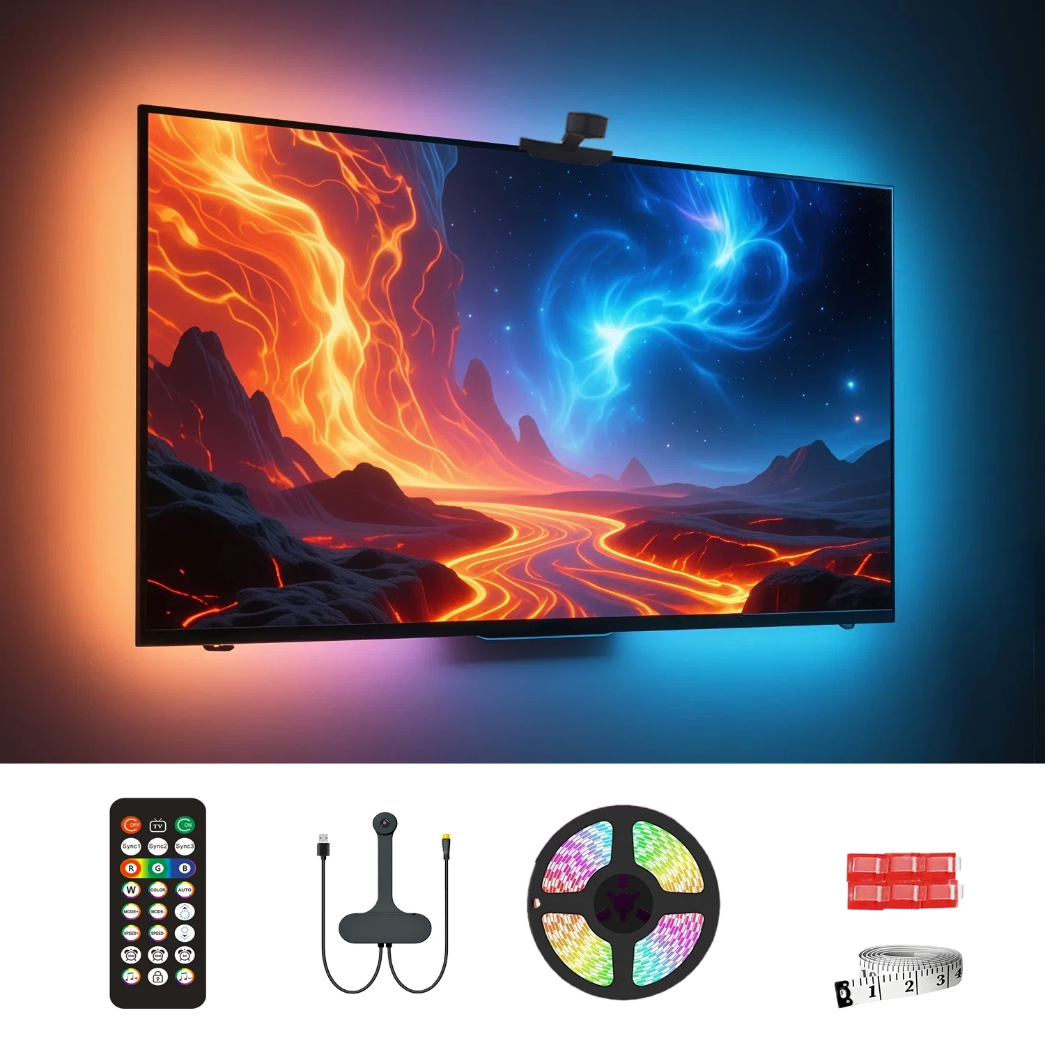 WACUAAO AI Sync LED TV Backlig - Home Cinema Gaming のレビューと価格