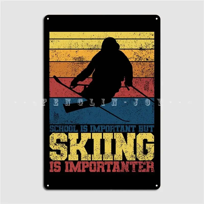 Skiing Poster Metal Plaque Pla - Home Cinema Wall Design のレビューと価格