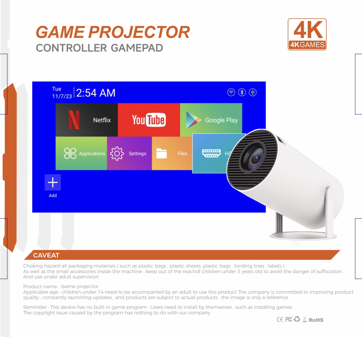 3D Game Projector 2 in 1 F300  - Netflix Home Cinema のレビューと価格