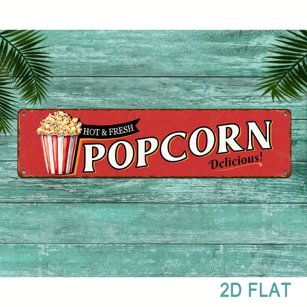 Vintage Aluminum Popcorn Sign  - Home Cinema Wall Design のレビューと価格