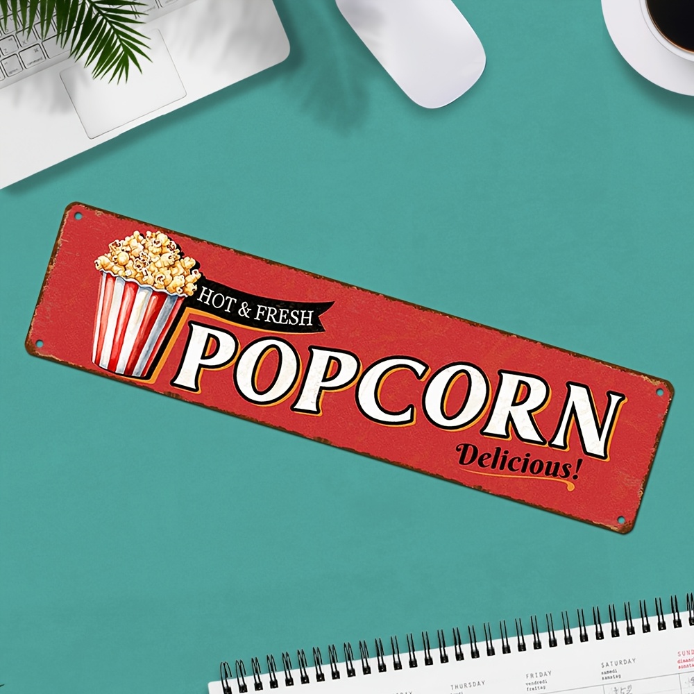 Vintage Aluminum Popcorn Sign  - Home Cinema Wall Design のレビューと価格