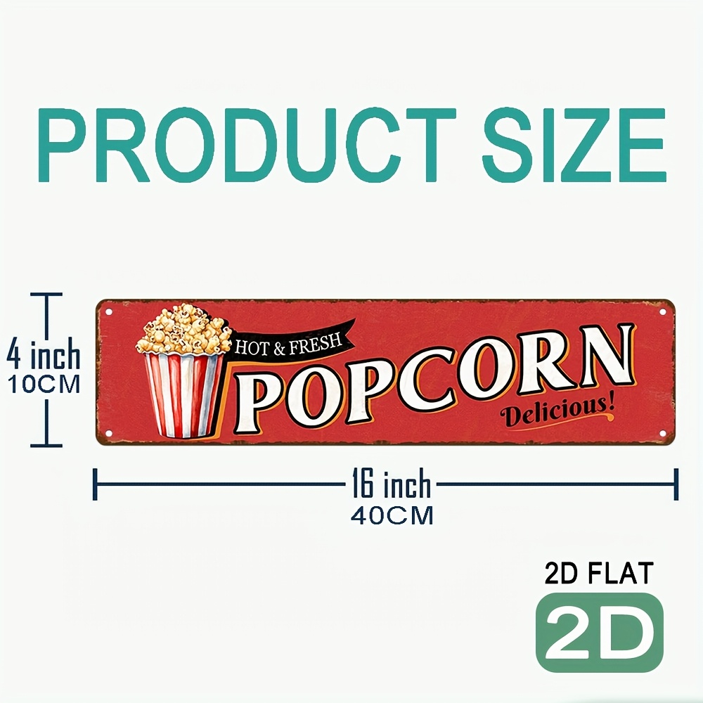 Vintage Aluminum Popcorn Sign  - Home Cinema Wall Design のレビューと価格